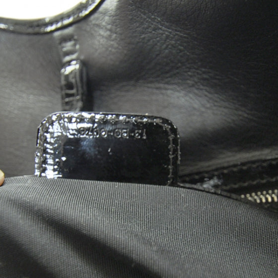 Patent Crocodile Embossed 61 Tote Black