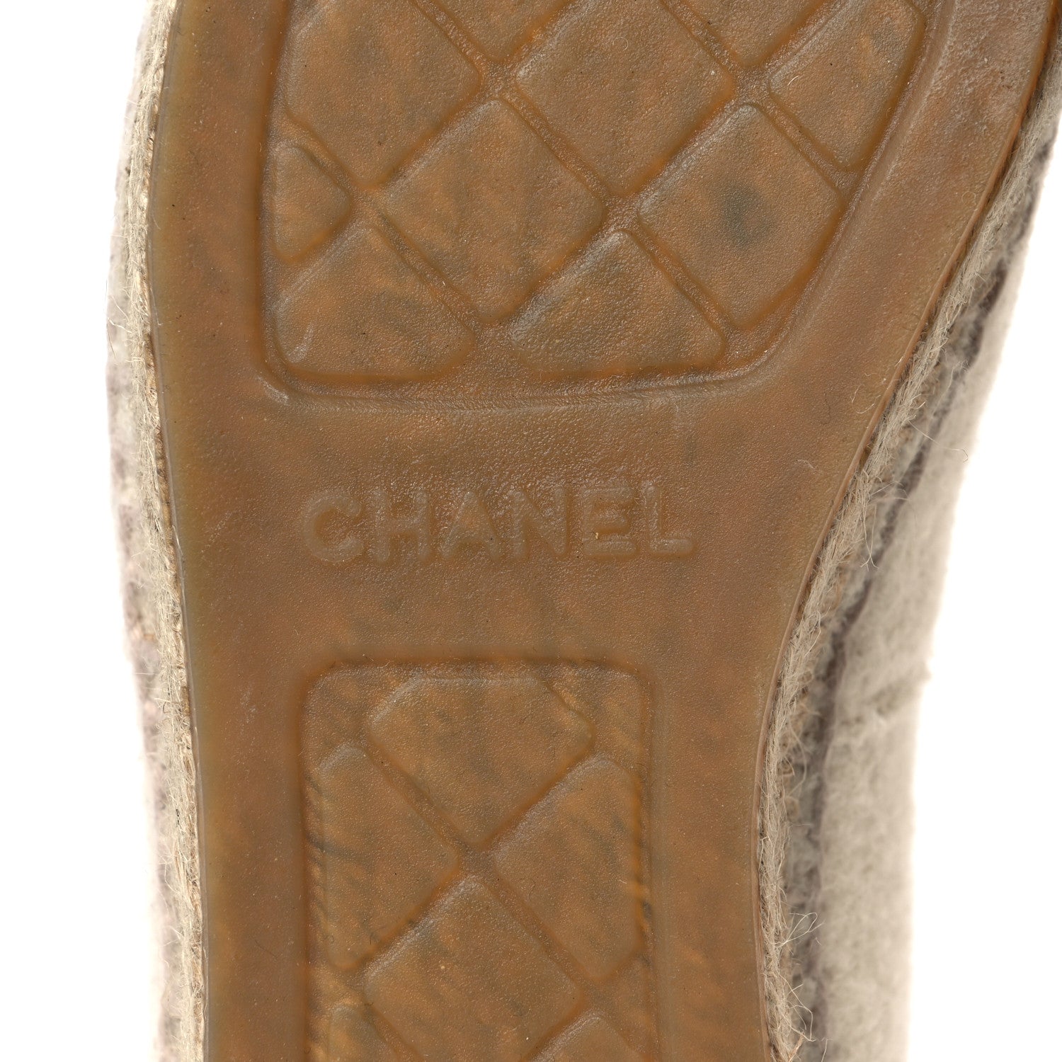 Chanel Tweed Velvet CC Espadrilles 37 Ecru Black 7 of 9