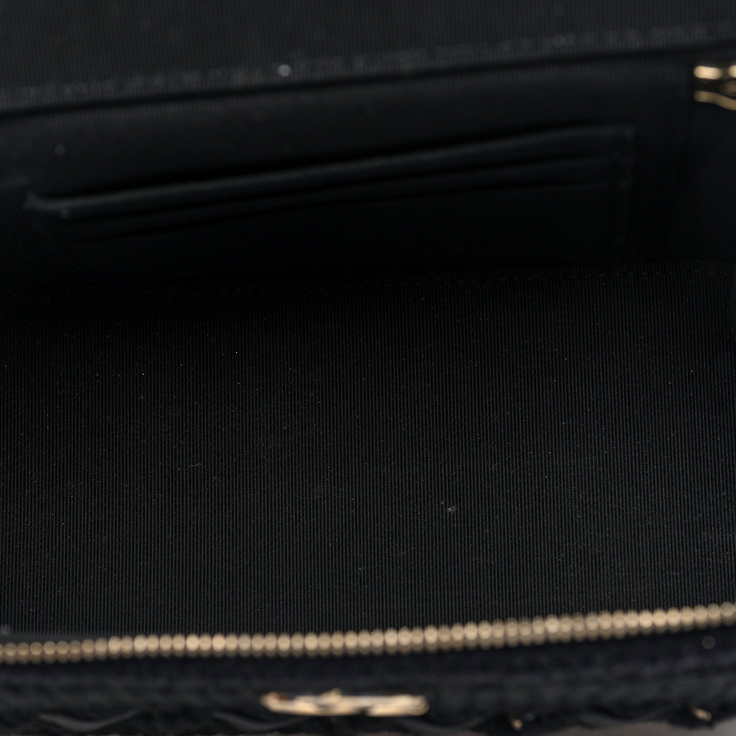 Chanel Lambskin Crochet Quilted Small Vanity Case With Chain Black 5 of 10