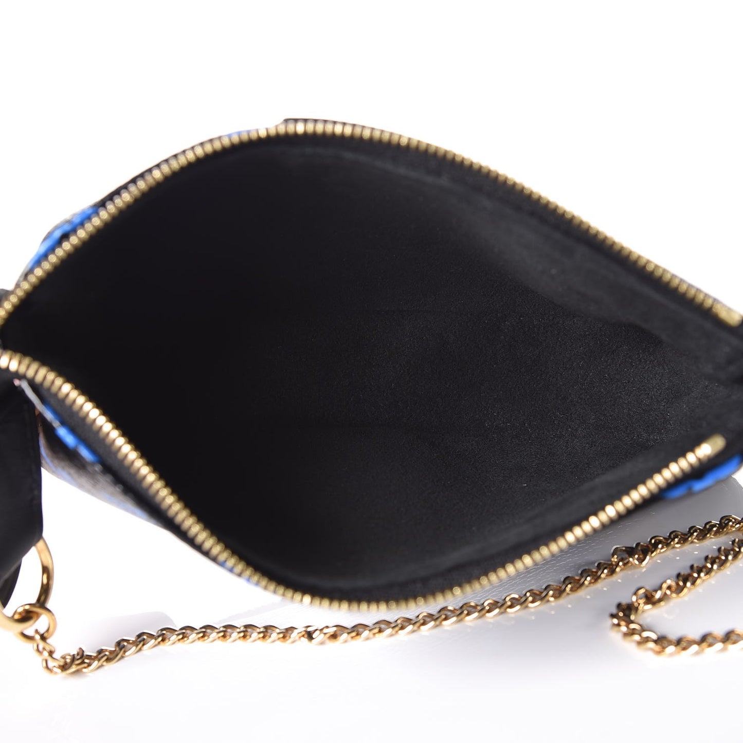 Colored Monogram Mini Pochette Accessories Blue Black