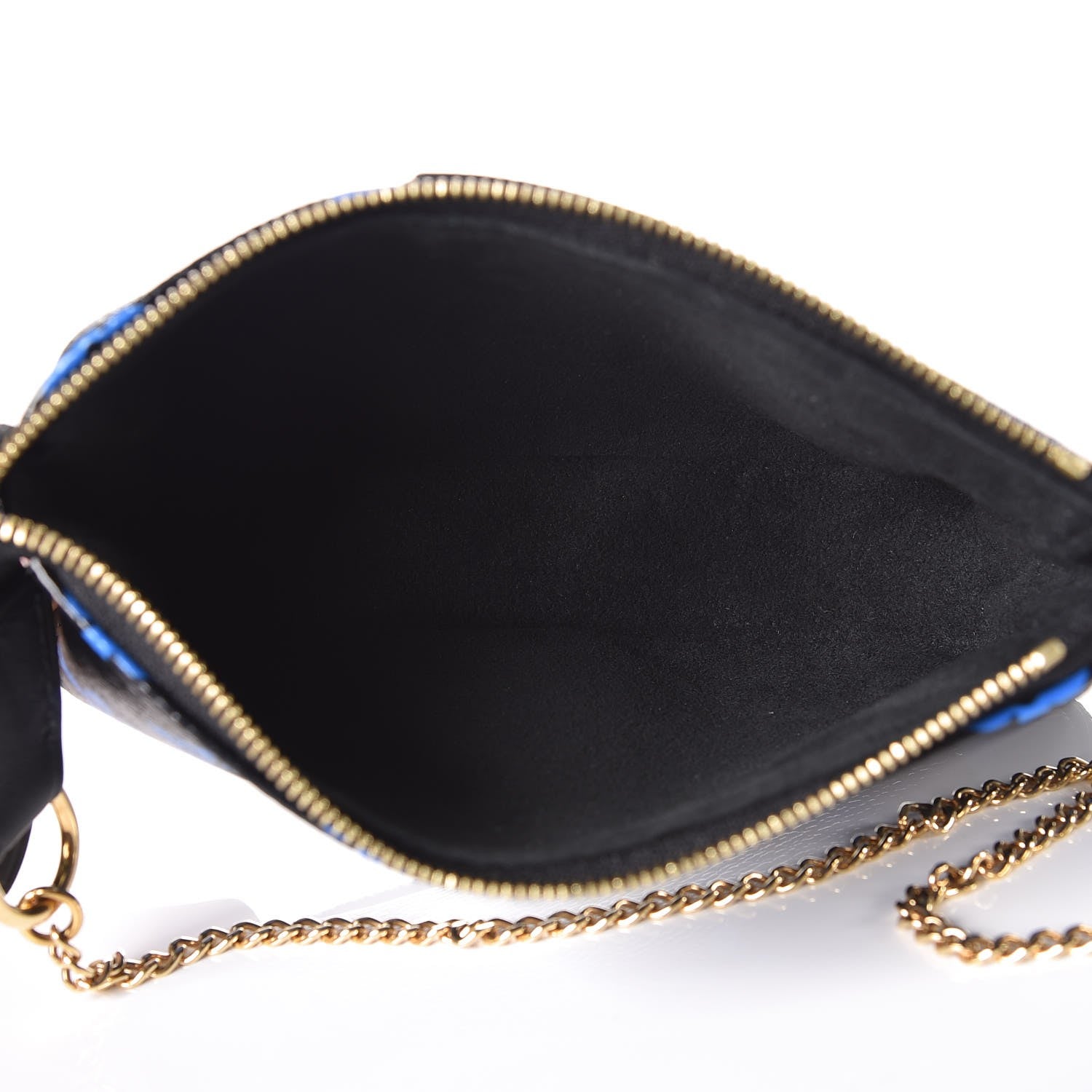 Louis Vuitton Colored Monogram Mini Pochette Accessories Blue Black 5 of 6