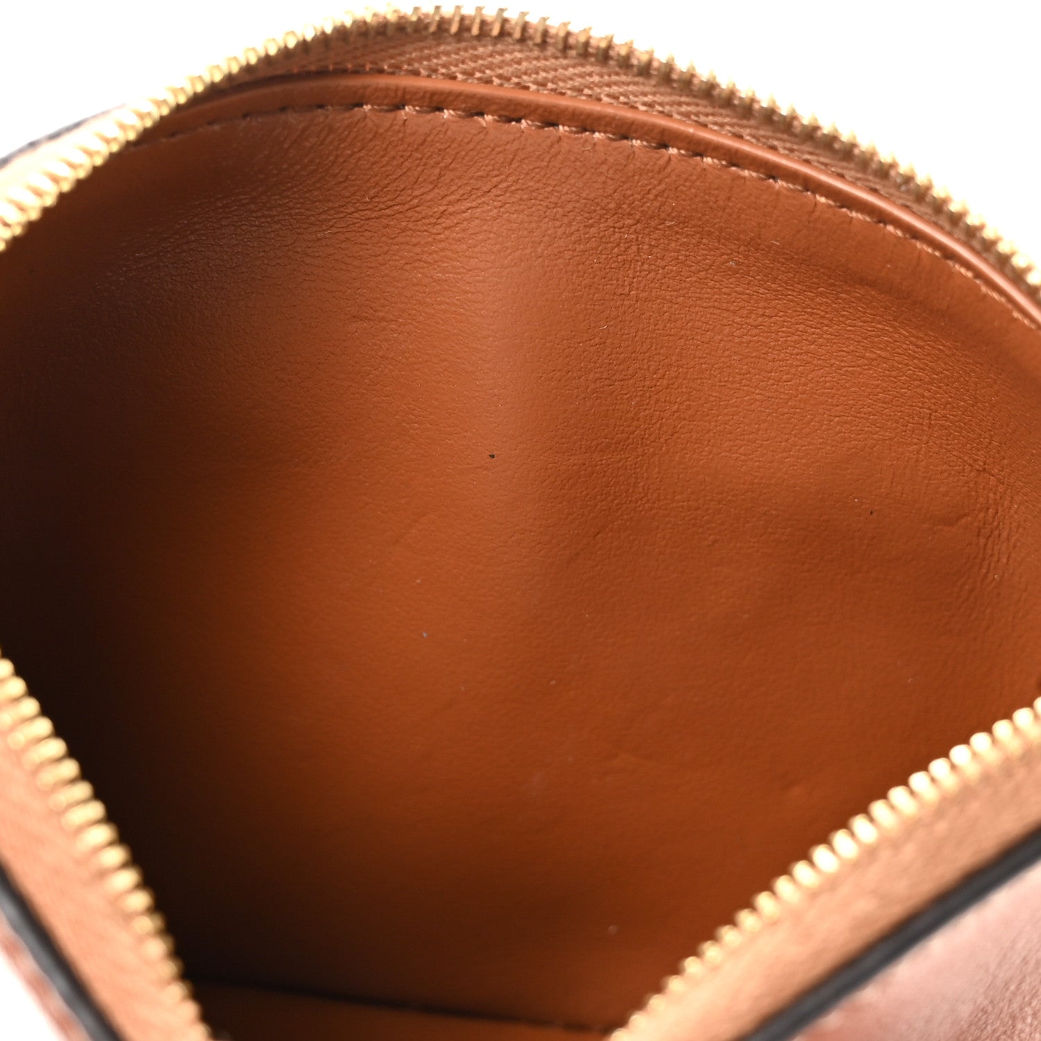 Celine Smooth Calfskin Cuir Triomphe Coin and Card Pouch With Hook Tan 5 of 7