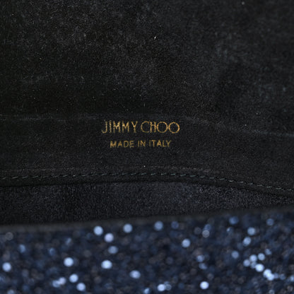 Jimmy Choo Star Coarse Glitter Rosetta Envelope Clutch Navy Mix 6 of 8