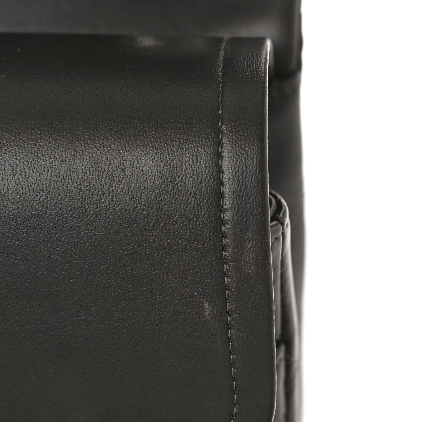 Lambskin Quilted Jumbo Double Flap Charcoal Grey