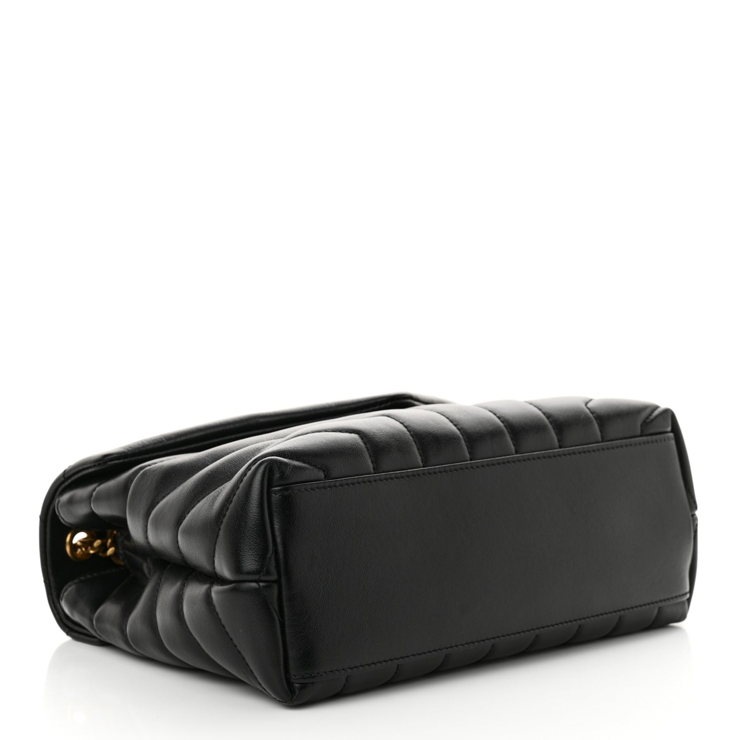 Calfskin Y Quilted Monogram Small Loulou Chain Satchel Black