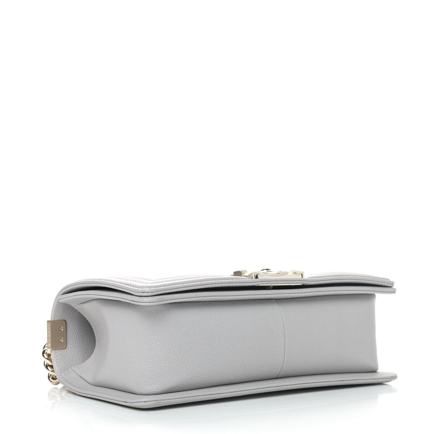 Caviar Quilted Medium Boy Flap Grey
