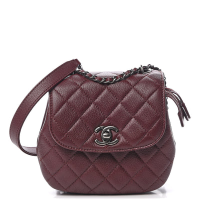 Chanel Goatskin Quilted CC Waiter Crossbody Burgundy 1 of 11
