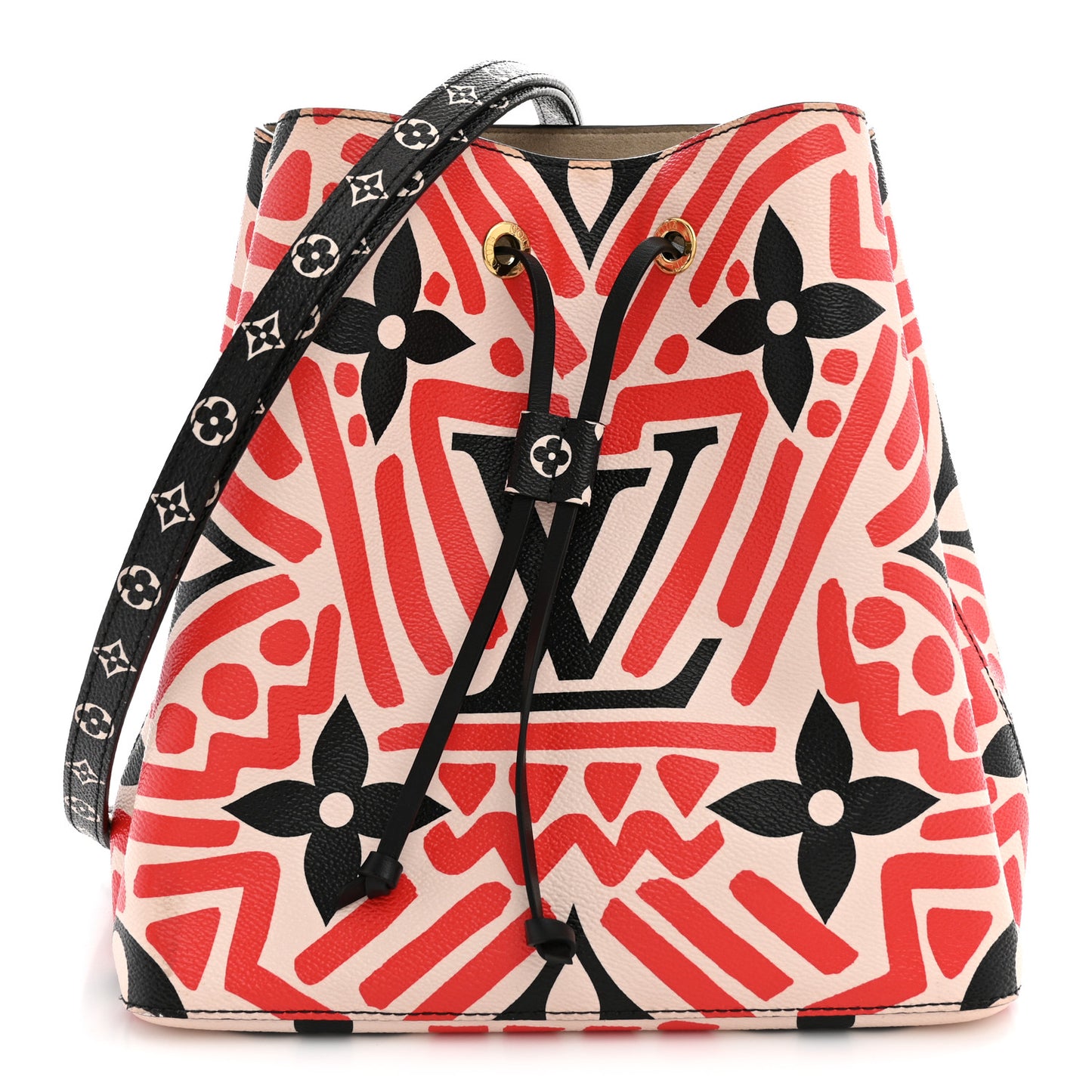 Monogram Giant Crafty NeoNoe MM Creme Rouge Black
