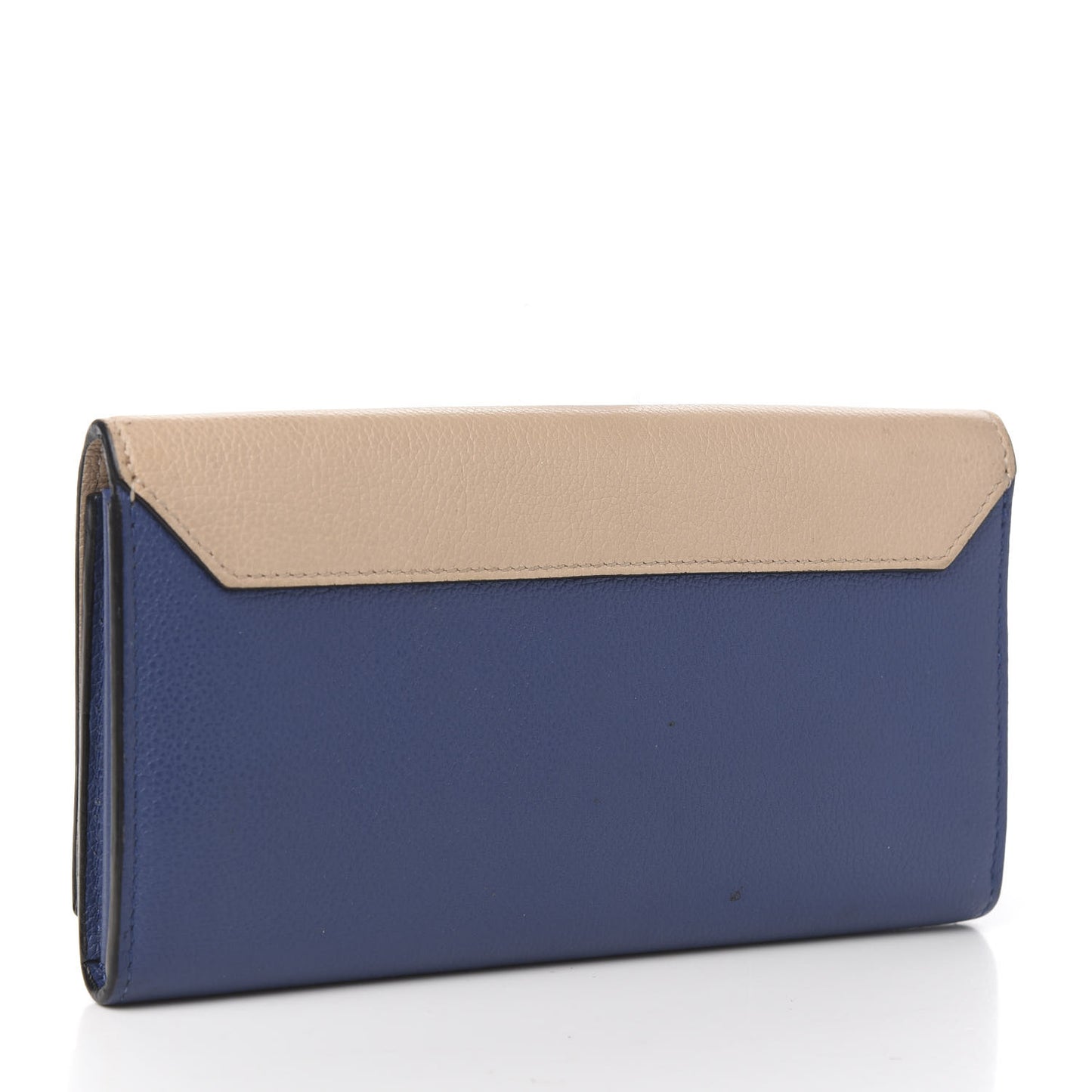 Calfskin Lockme II Wallet Vanille Denim