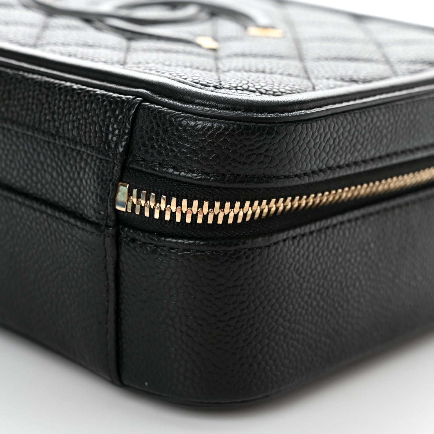 Chanel Caviar Quilted Medium CC Filigree Vanity Case Black 9 of 10