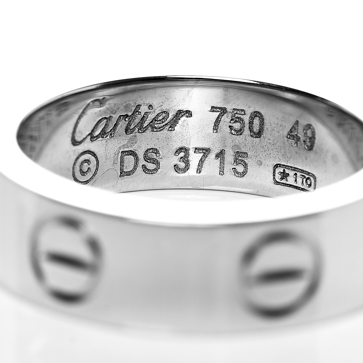 Cartier 18K White Gold 5.5mm LOVE Ring 49 4.75 4 of 4