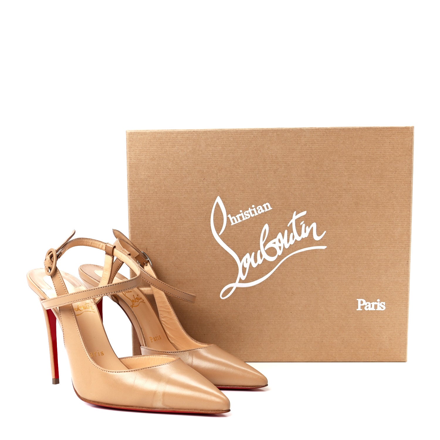 Christian Louboutin Kid Jenlove 100 Pumps 37 Nude 8 of 8