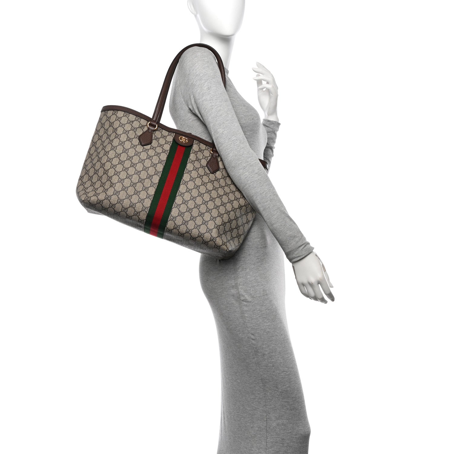 Gucci GG Supreme Monogram Medium Ophidia Shopping Tote Brown 2 of 10