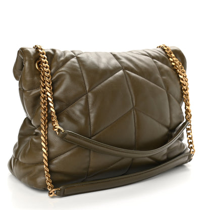 Saint Laurent Lambskin Quilted Medium Loulou Puffer Monogram Chain Satchel Seaweed 2 of 8