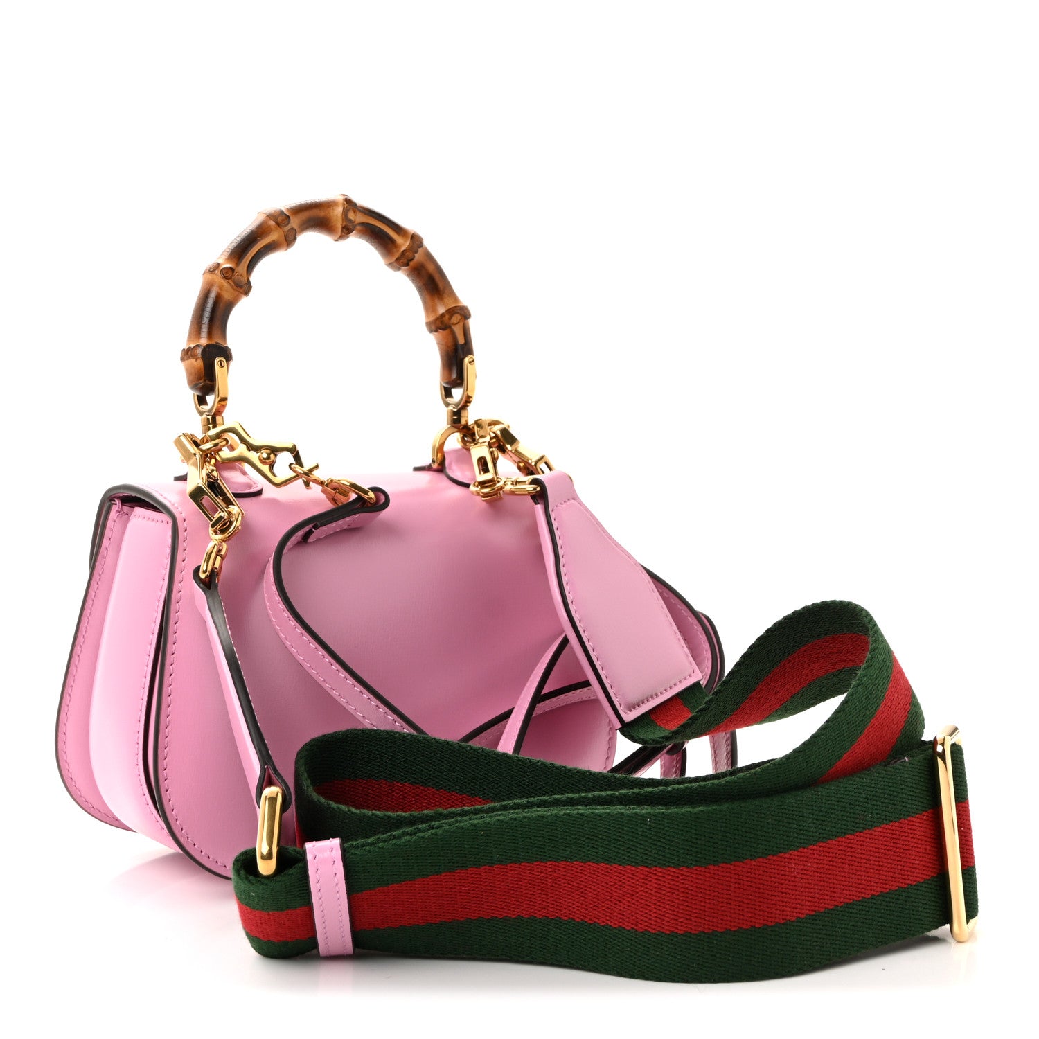 Gucci Boarded Dyana Lux Calfskin Web Mini Bamboo 1947 Top Handle