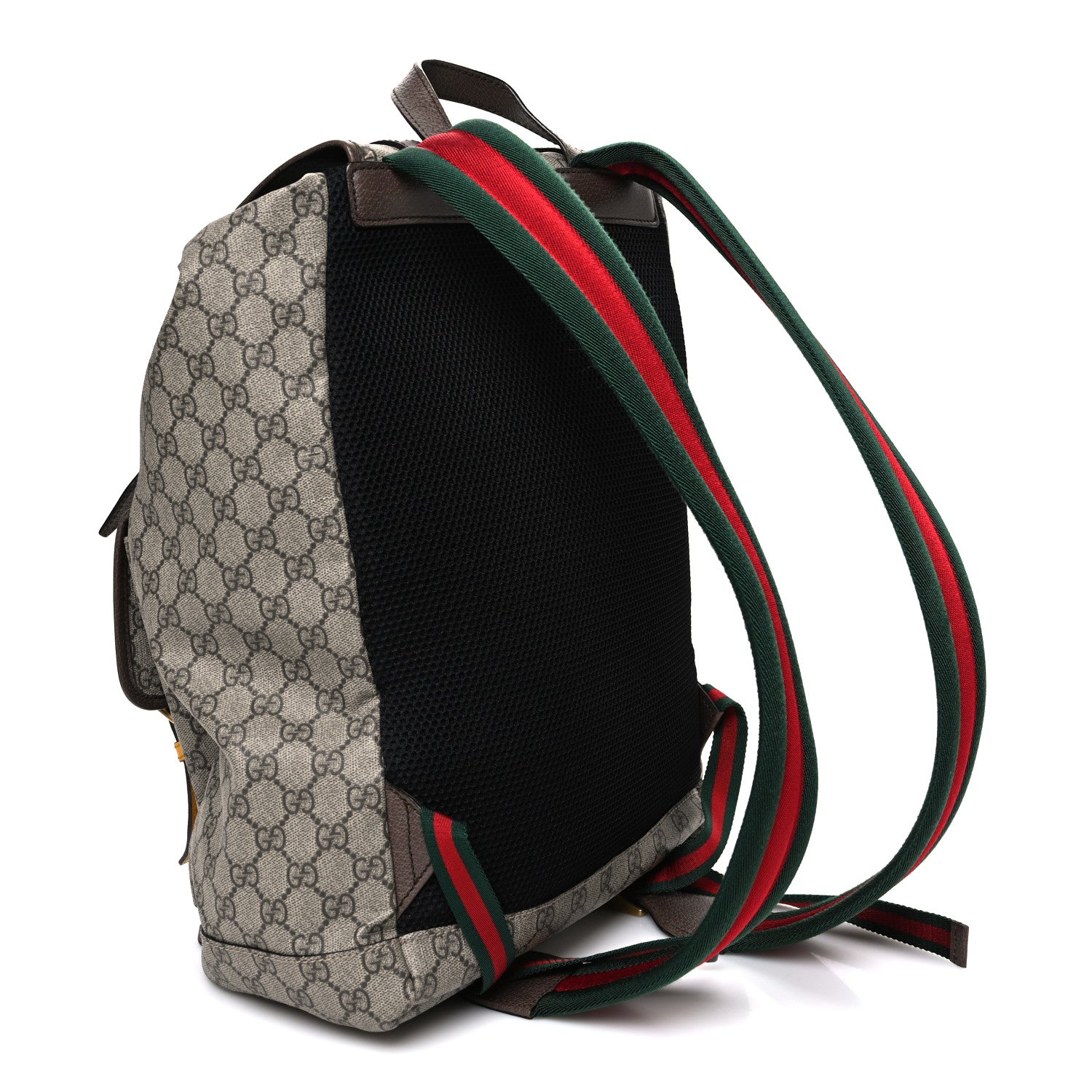 Gucci Soft GG Supreme Monogram Neo Vintage Double Buckle Backpack Beige New Acero Crop 3 of 10