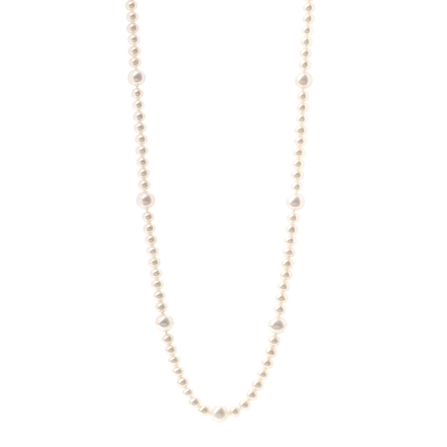 Tiffany Sterling Silver Ziegfeld Pearl Long Necklace 30" 1 of 6