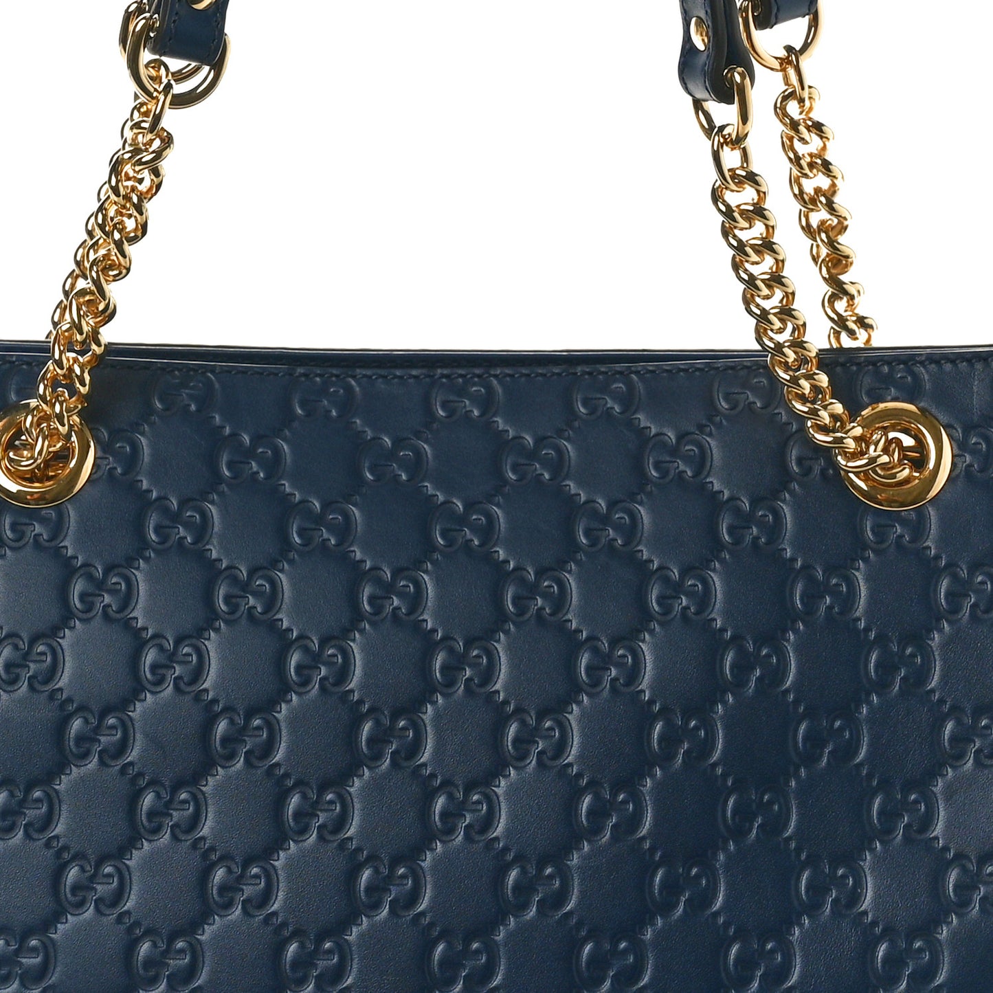 Guccissima Signature Medium Shoulder Tote Bag Blue