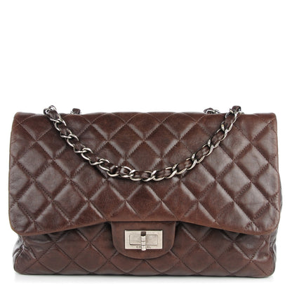 Chanel Lambskin Quilted Jumbo Hybrid Reissue Flap Dark Brown 1 of 7