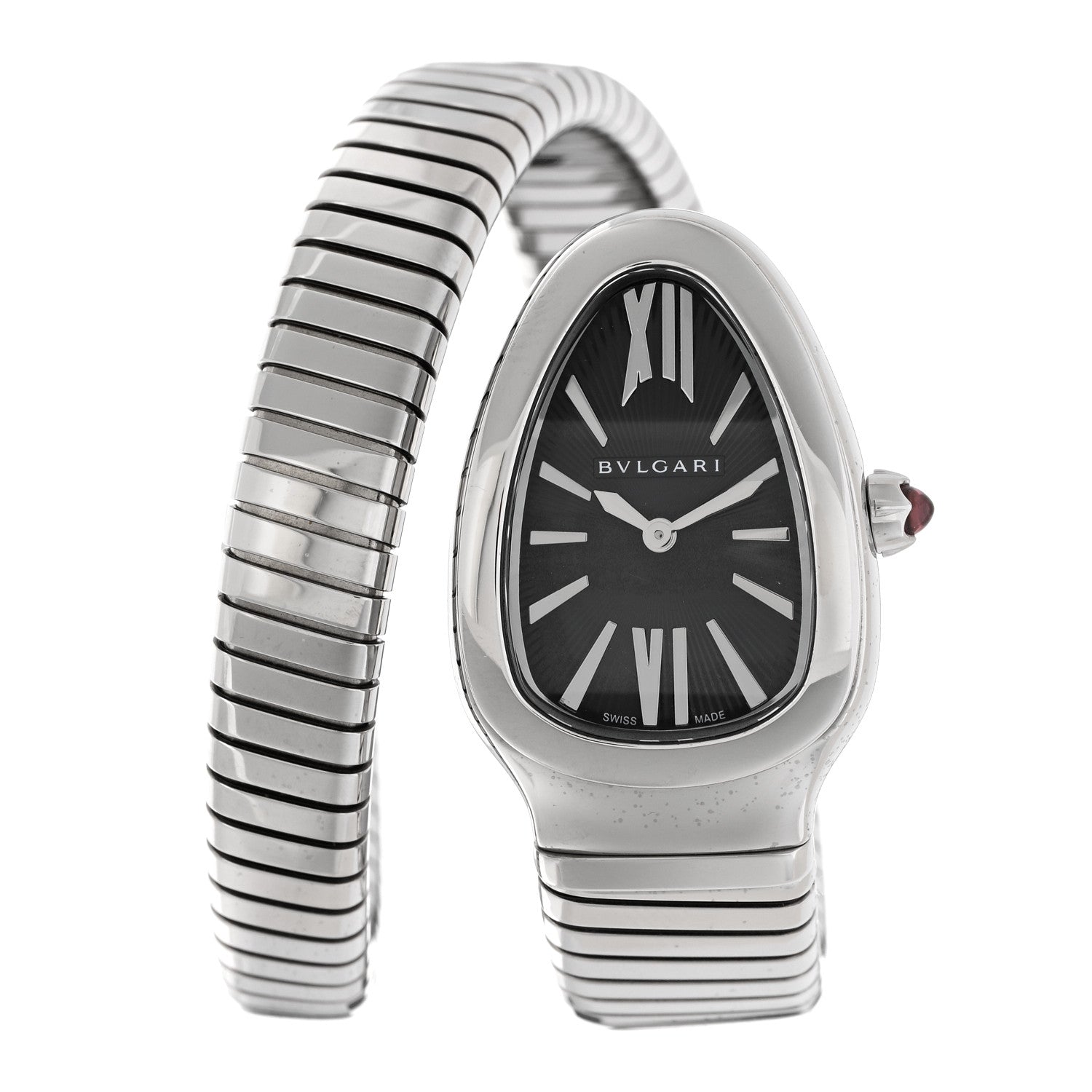 Bulgari Stainless Steel 35mm Serpenti Tubogas Quartz Watch Black 1 of 5