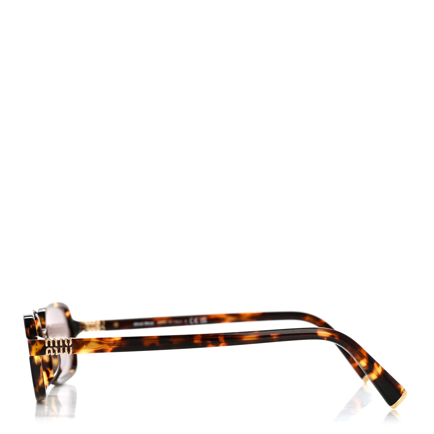 Miu Miu Acetate Rectangle Regard Sunglasses SMU11Z-F Camel Beige 3 of 7