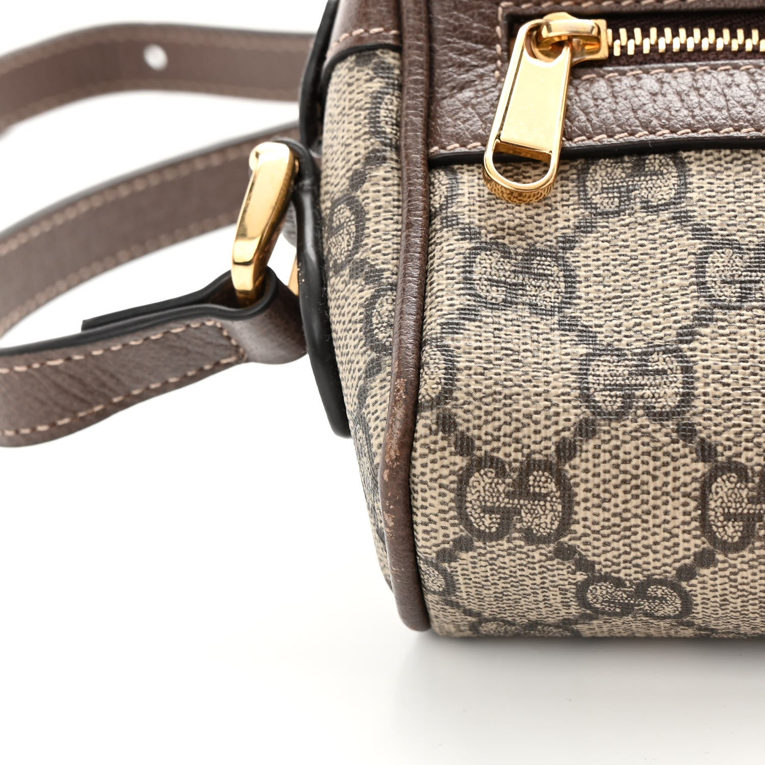 Gucci GG Supreme Monogram Web Mini Ophidia Shoulder Bag Brown 13 of 14