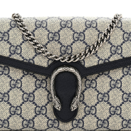 Gucci GG Supreme Monogram Textured Dollar Calfskin Mini Dionysus Chain Wallet Beige Blue 8 of 10