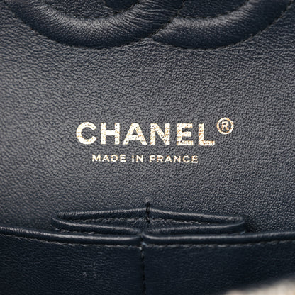Chanel Tweed Quilted Medium Double Flap Blue Orange Yellow 6 of 12
