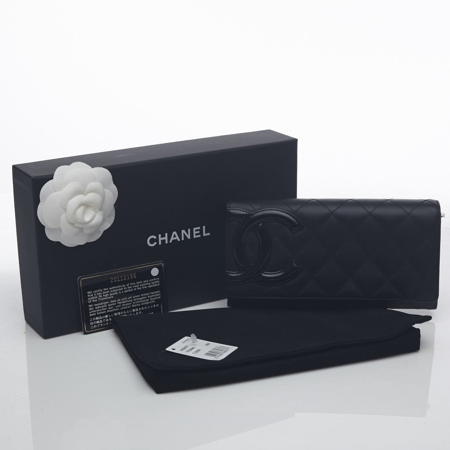 Chanel Calfskin Quilted Cambon Flap Wallet Black 10 of 10