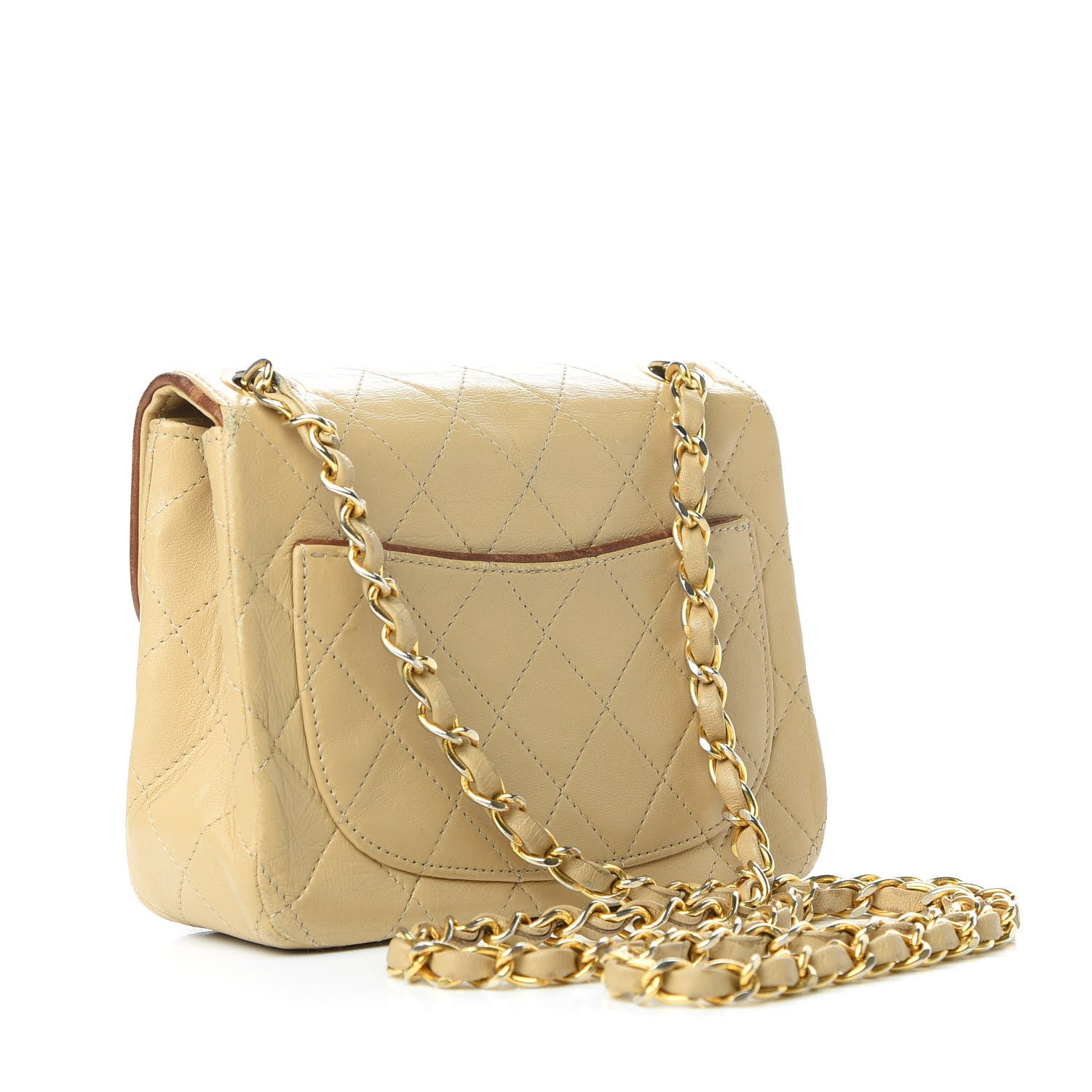 Chanel Lambskin Quilted Mini Square Flap Beige 3 of 10