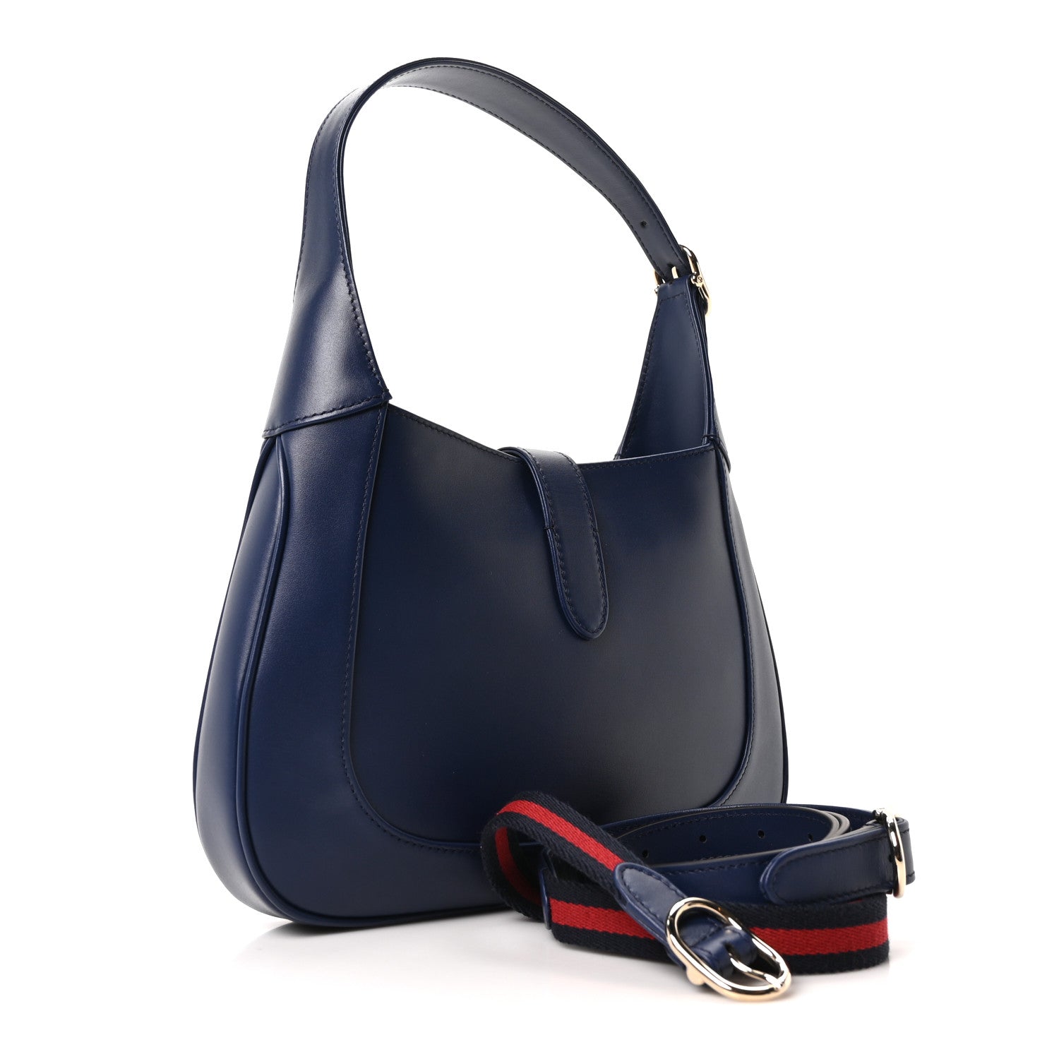 Gucci Sea Calfskin Web Medium Jackie 1961 Hobo Plastic Blue