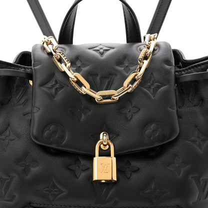 Louis Vuitton Lambskin Embossed Monogram Coussin PM Backpack Black 7 of 10