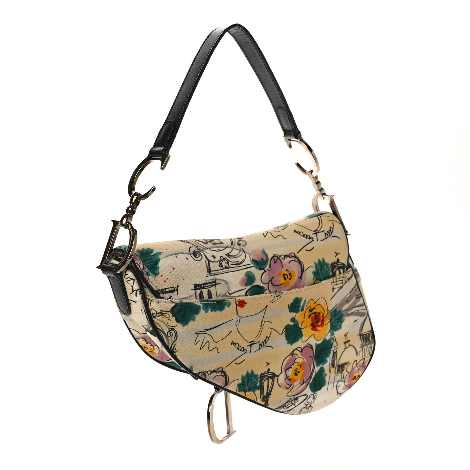 Christian Dior Canvas Paris 50s Saddle Bag Multicolor 2 of 7