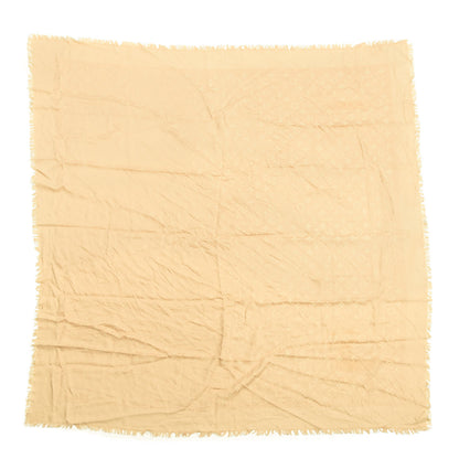 Louis Vuitton Silk Wool Monogram Shine Shawl Beige 1 of 4