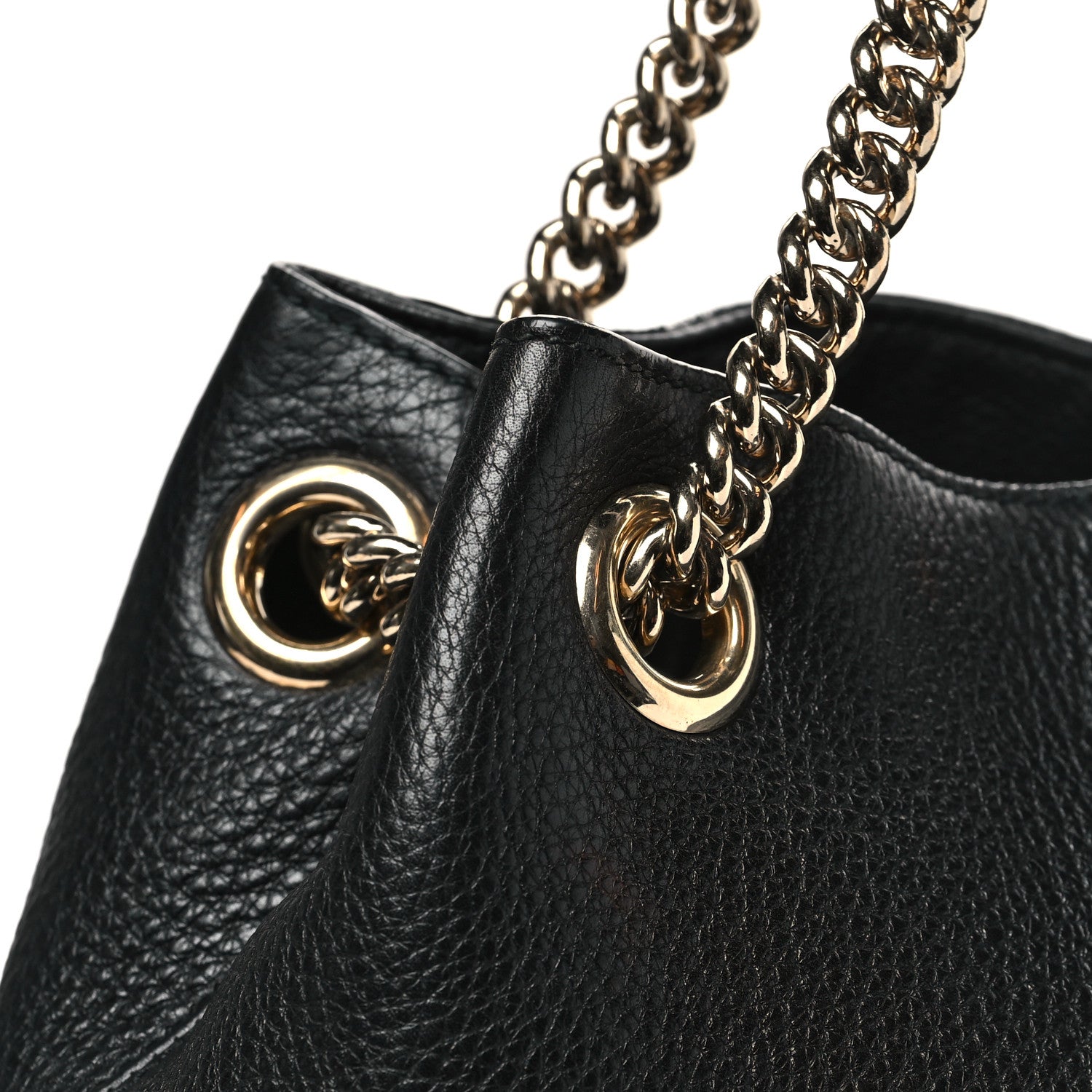 Gucci Pebbled Calfskin Medium Soho Chain Shoulder Bag Black 12 of 12