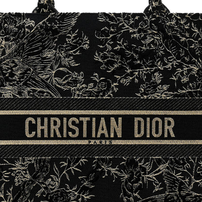 Christian Dior Velvet Jardin d'Hiver Embroidered Large Book Tote Black Gold 8 of 10