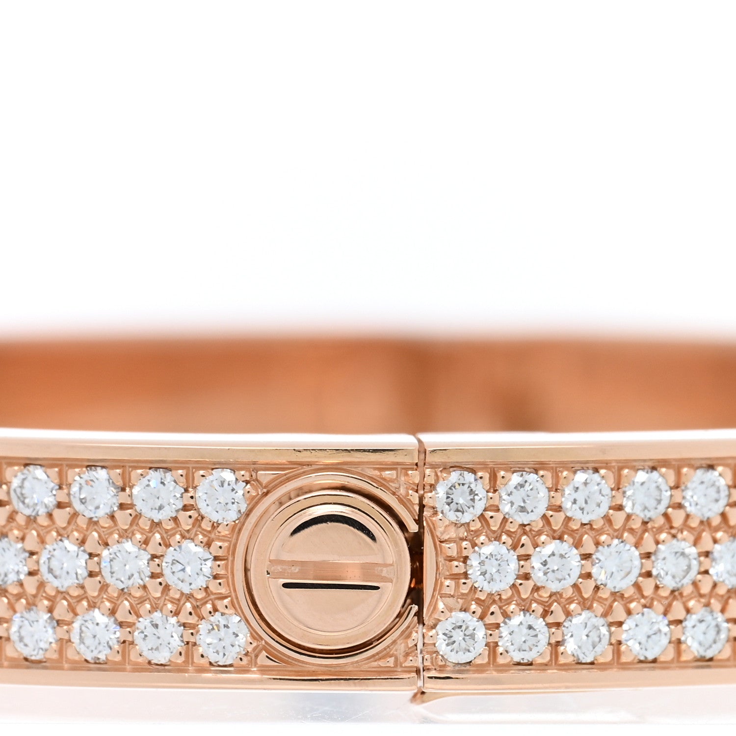Cartier 18K Pink Gold Diamond LOVE Paved Bracelet 17 4 of 6