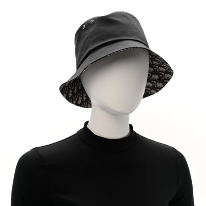 Christian Dior Oblique Reversible Teddy-D Brim Bucket Hat 59 Black 2 of 14