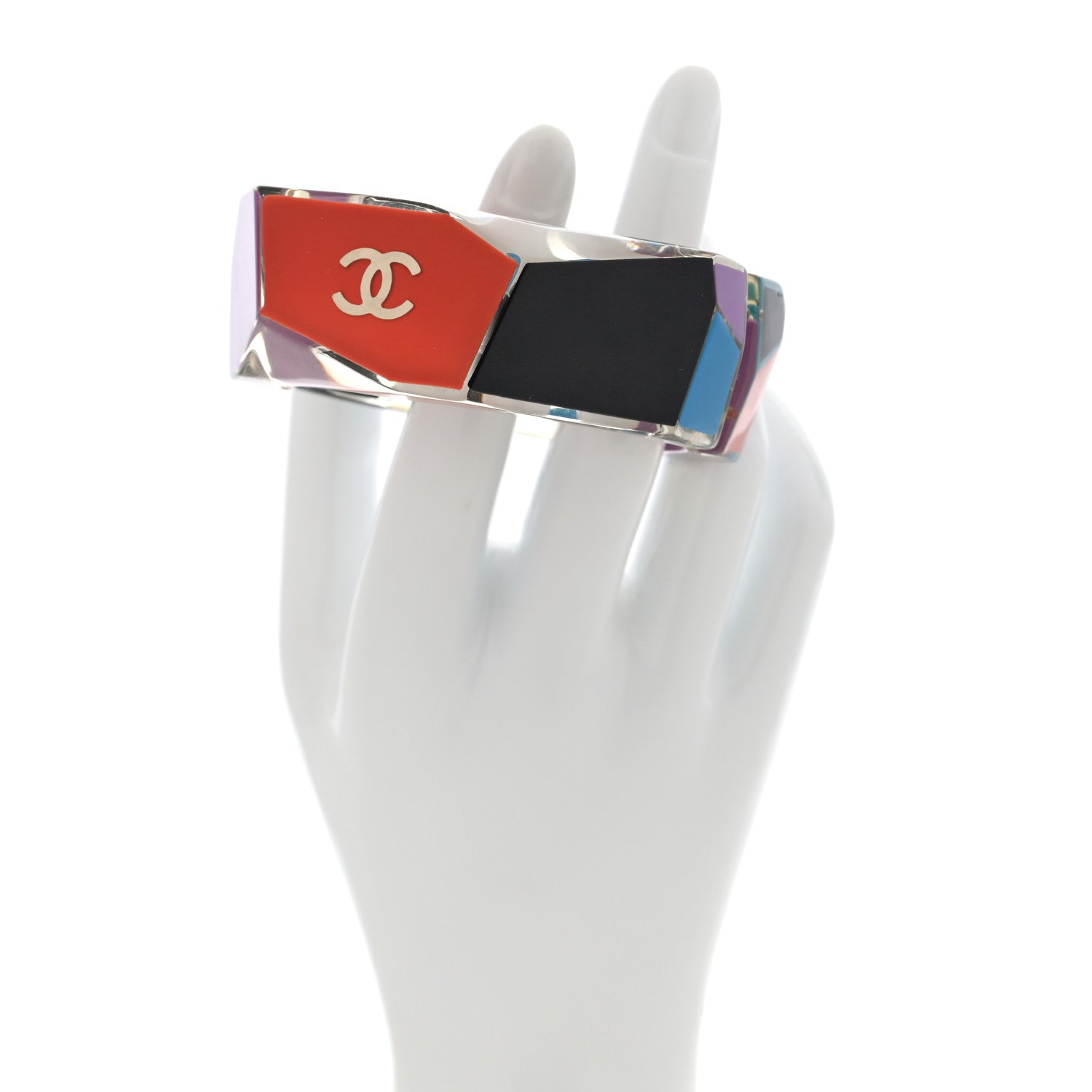 Chanel Resin Geometric CC Cuff Multicolor 2 of 4