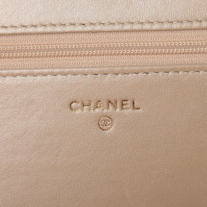 Chanel Metallic Calfskin Quilted Boy Wallet On Chain WOC Gold 6 of 12