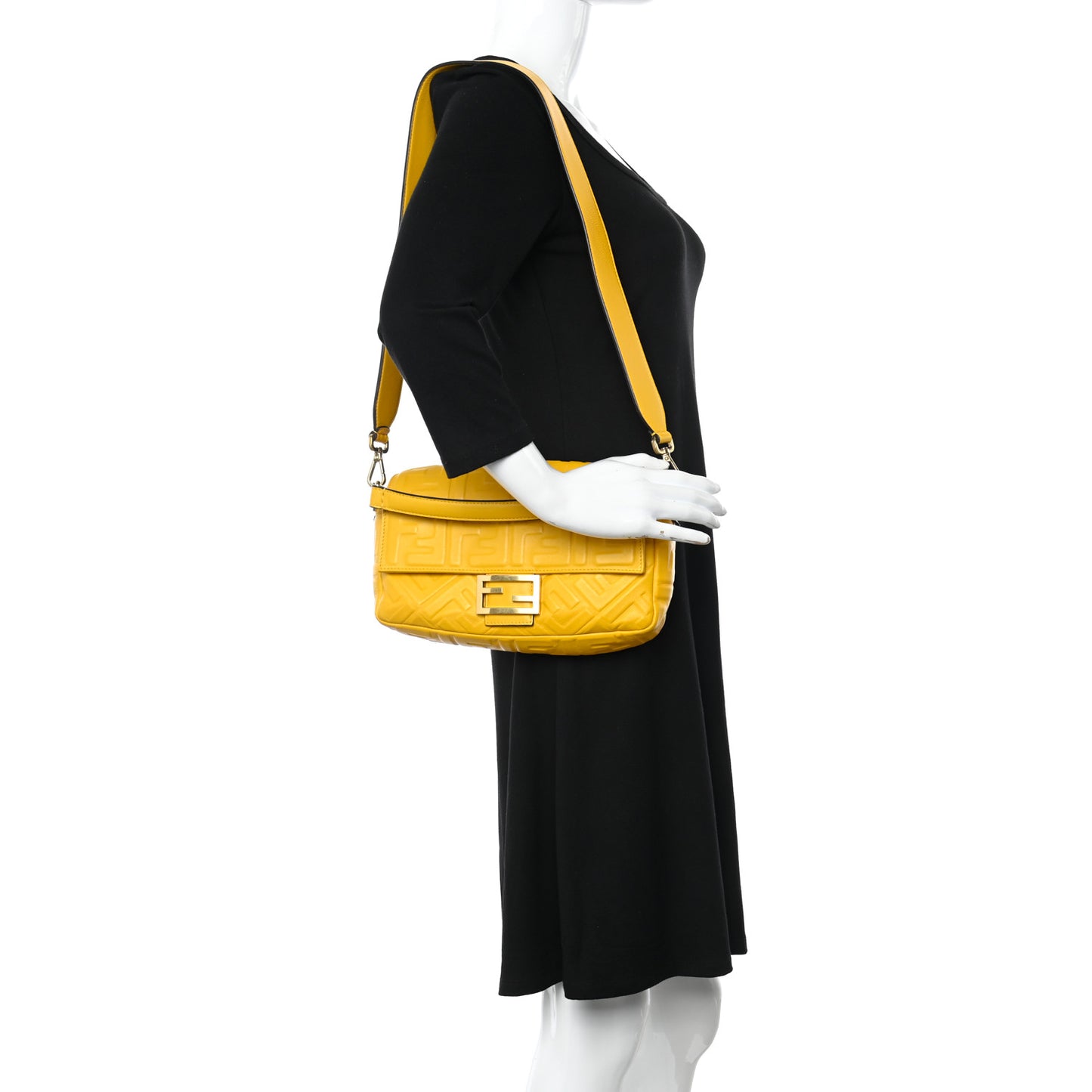 Nappa FF 1974 Embossed Baguette Mimosa
