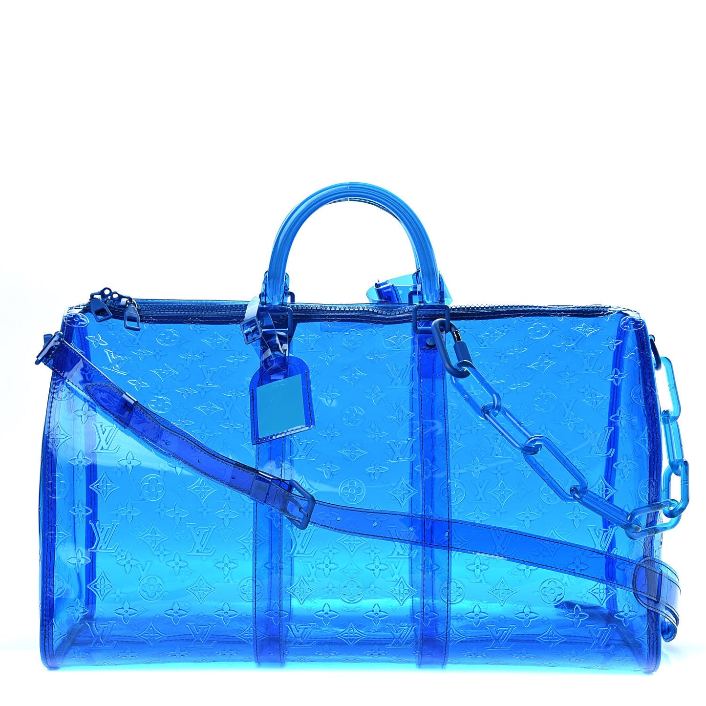 PVC Monogram Keepall Bandouliere 50 Blue