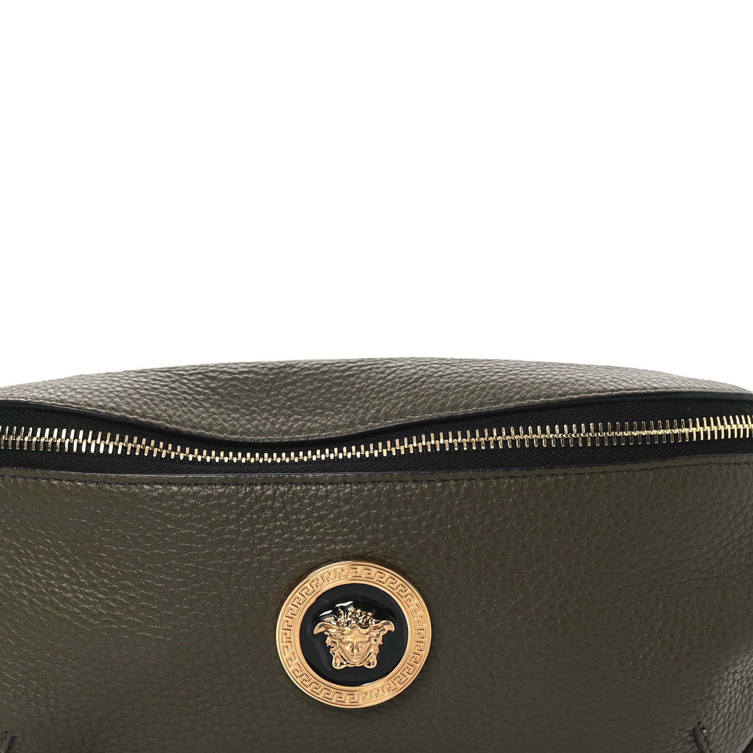 Versace Grained Calfskin Vanitas Medea Belt Bag Olive Green 9 of 12