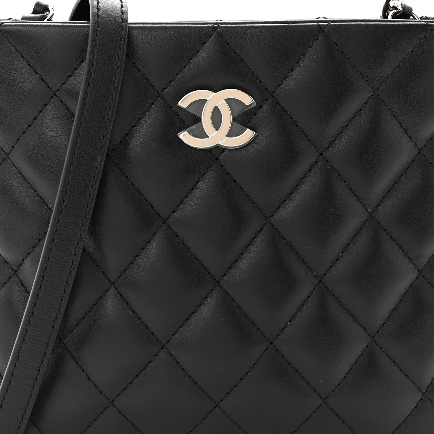 Lambskin Quilted Crossbody Bag Black