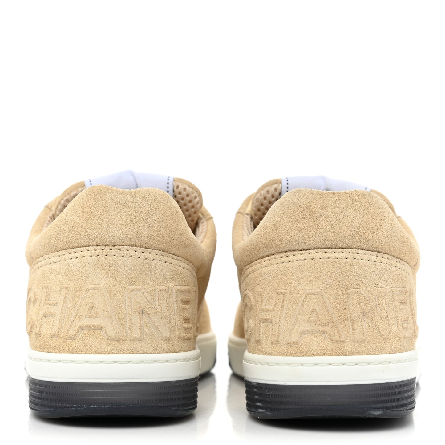 Suede Calfskin Logo Sneakers 39.5 Beige
