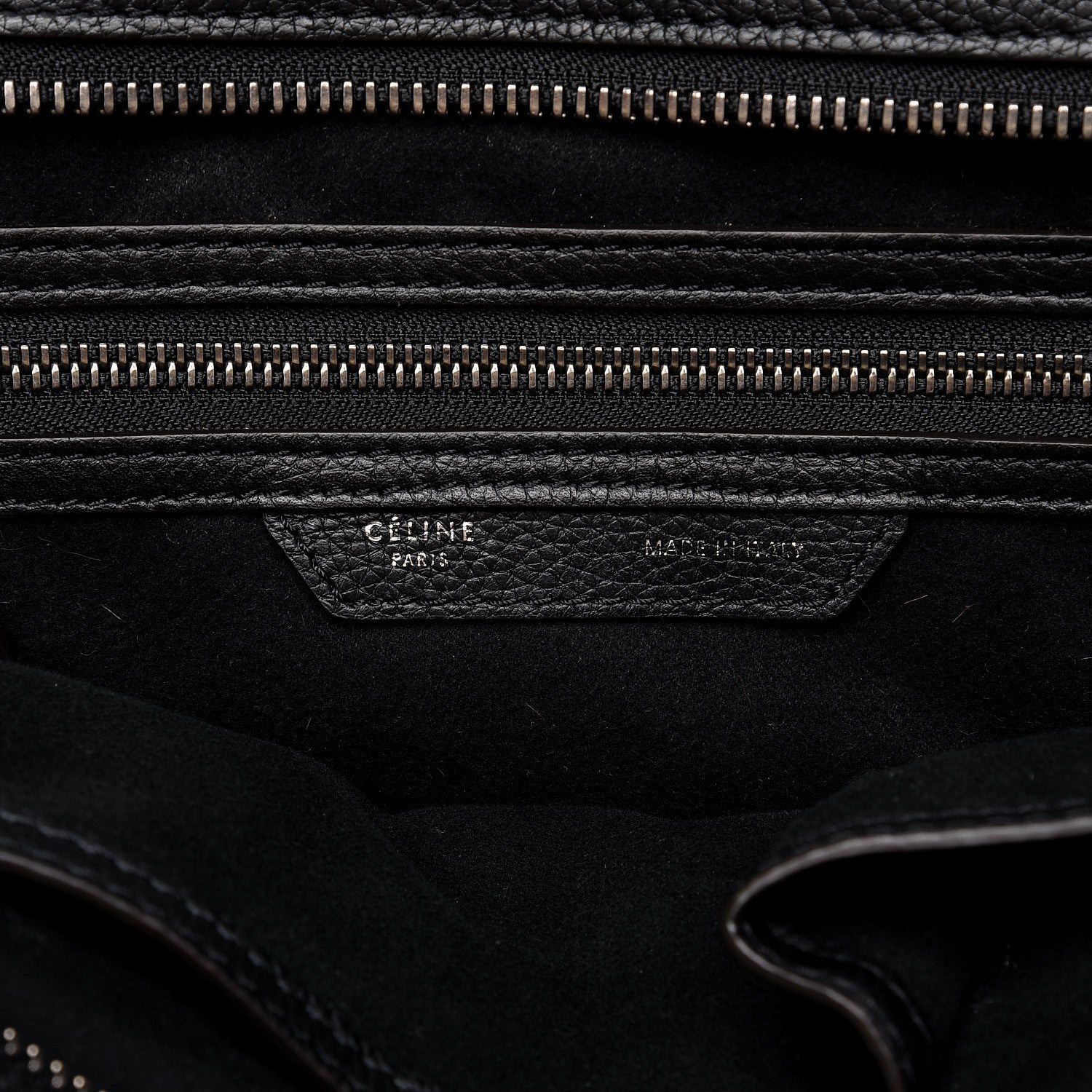 Celine Drummed Calfskin Mini Luggage Black 6 of 8