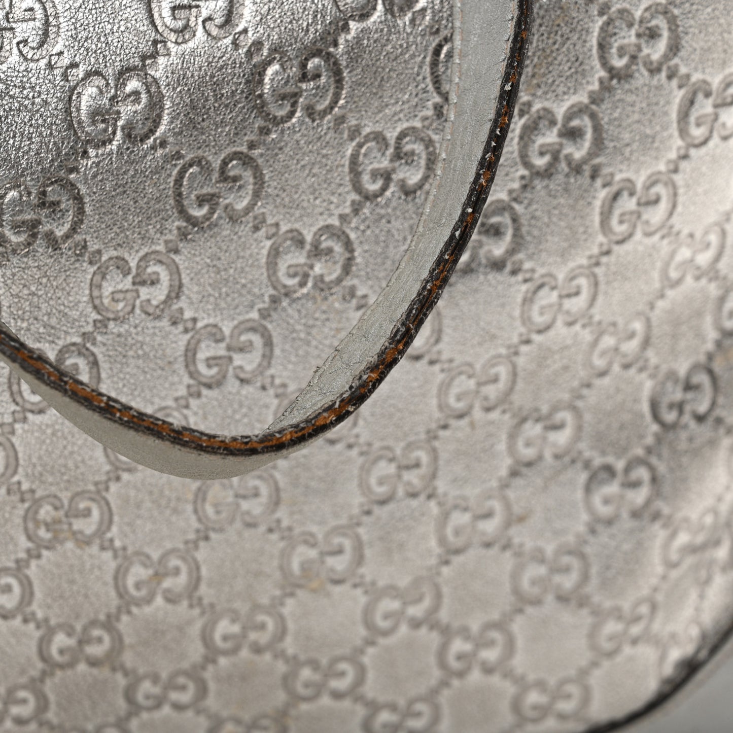 Guccissima Large Tote Silver