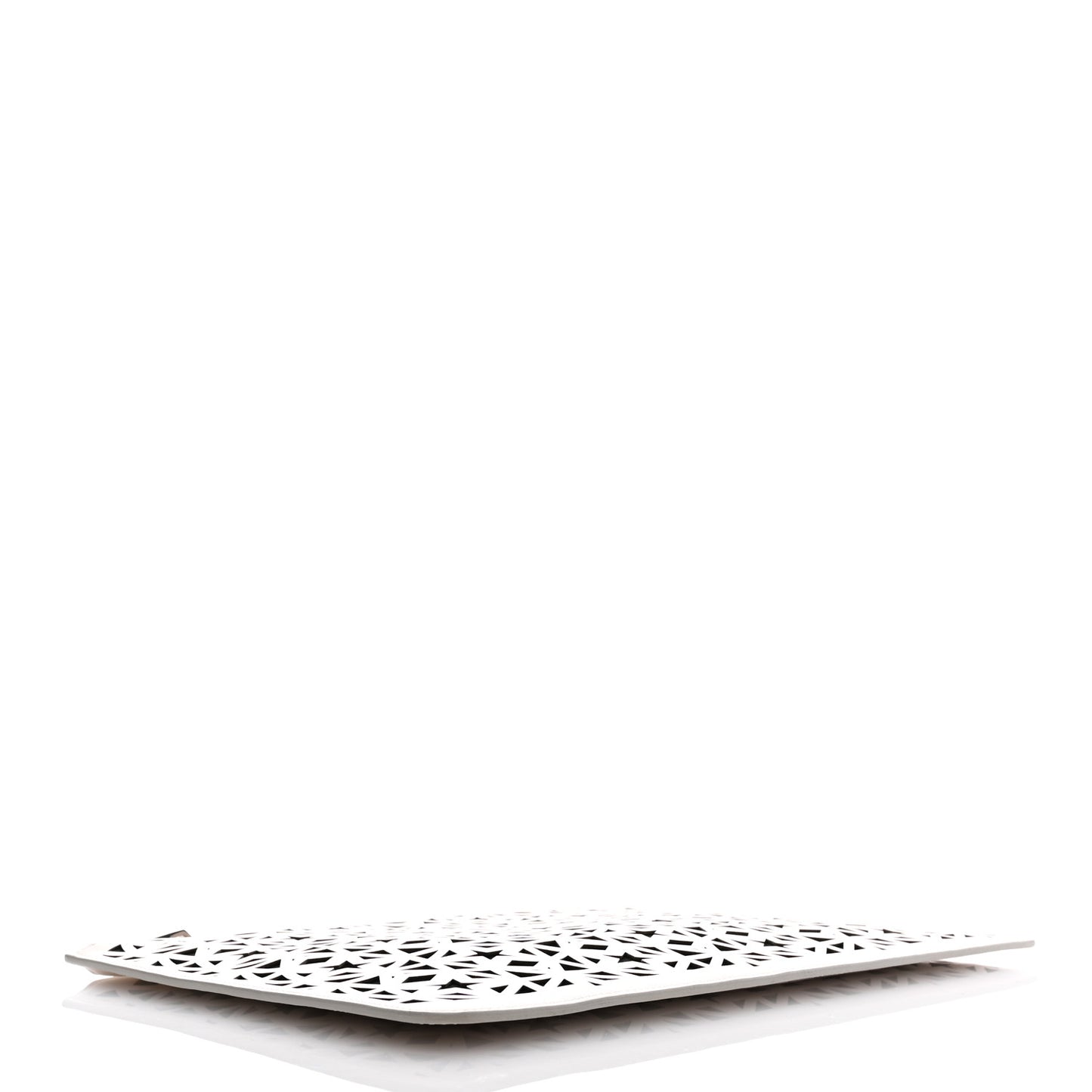 Lambskin Star Print Large Pandora Pouch White Black
