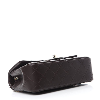 Chanel Lambskin Quilted Mini Rectangular Flap Dark Brown 4 of 11