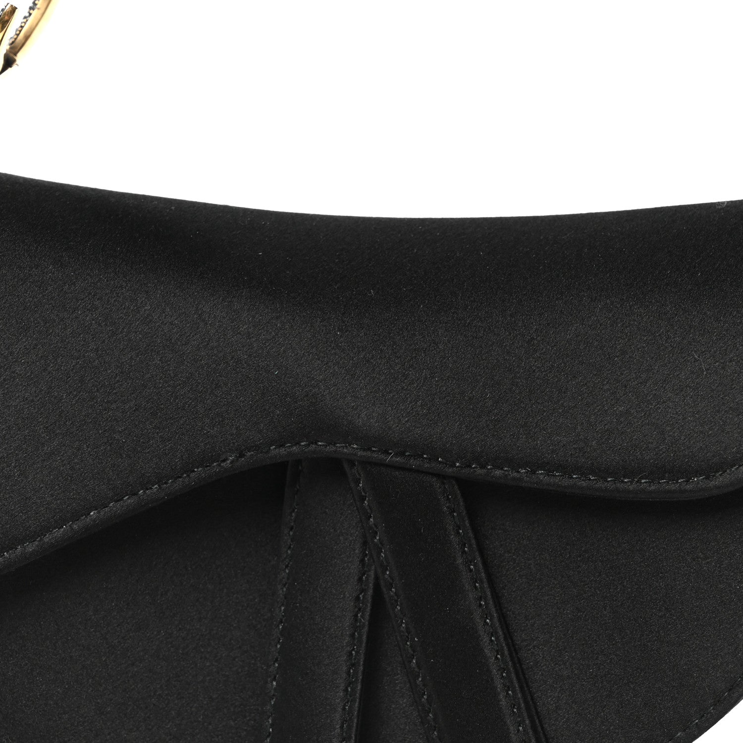 Christian Dior Satin Crystal Mini Saddle Bag Black 7 of 9
